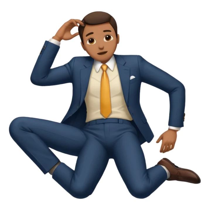 a man lying on the floor who has just fallen sticker