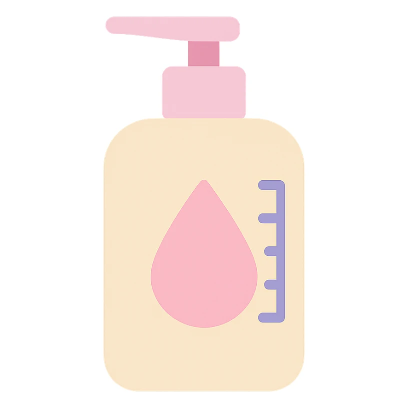 beauty product bottle with a measuring scale sticker