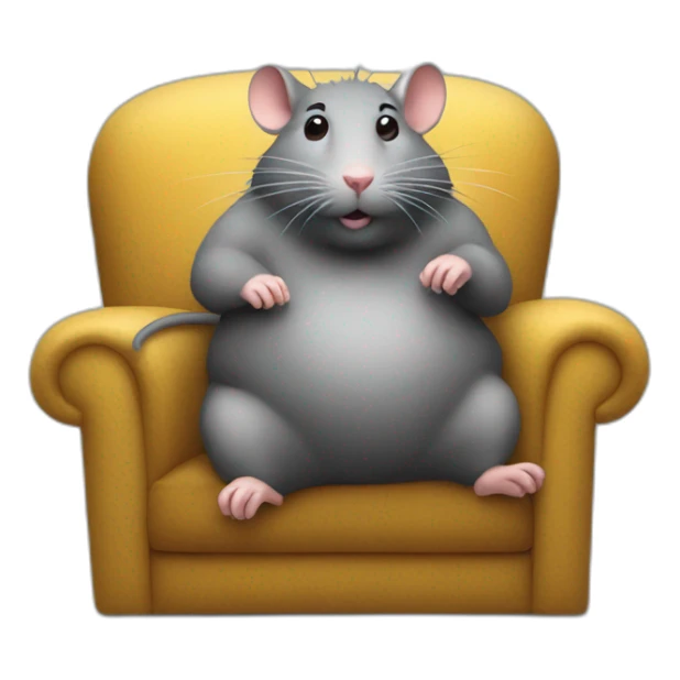 fat busy sofa rat watch tv sticker