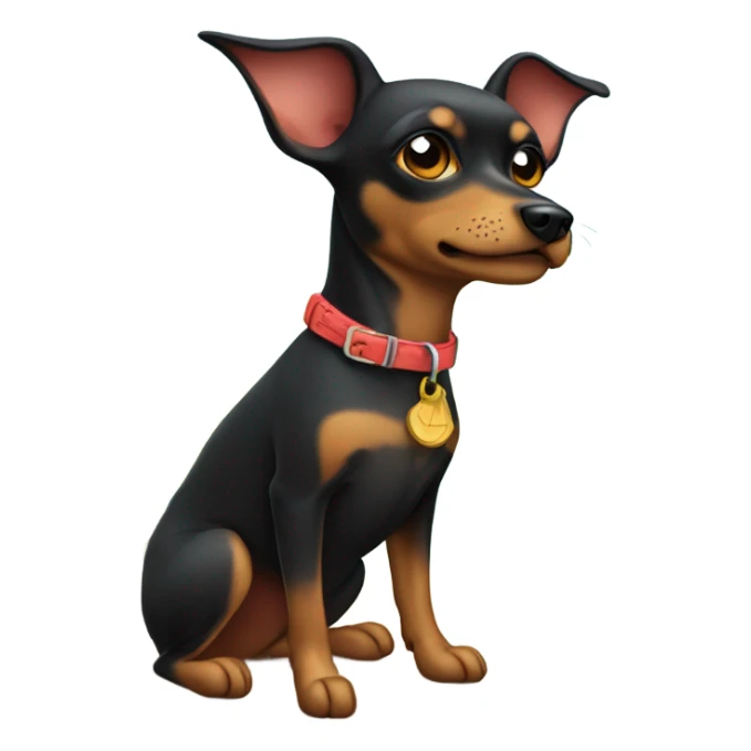 minpin dog on island vacation sticker