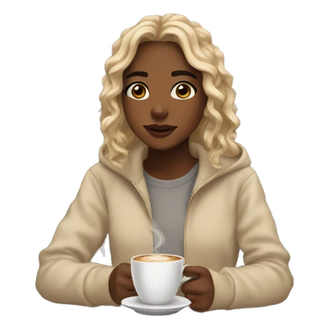 Aesthetic girl in a coffee blant sticker