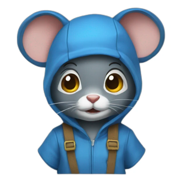 A blue rat quirky outfit sticker