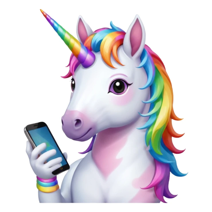 unicorn with new phone sticker