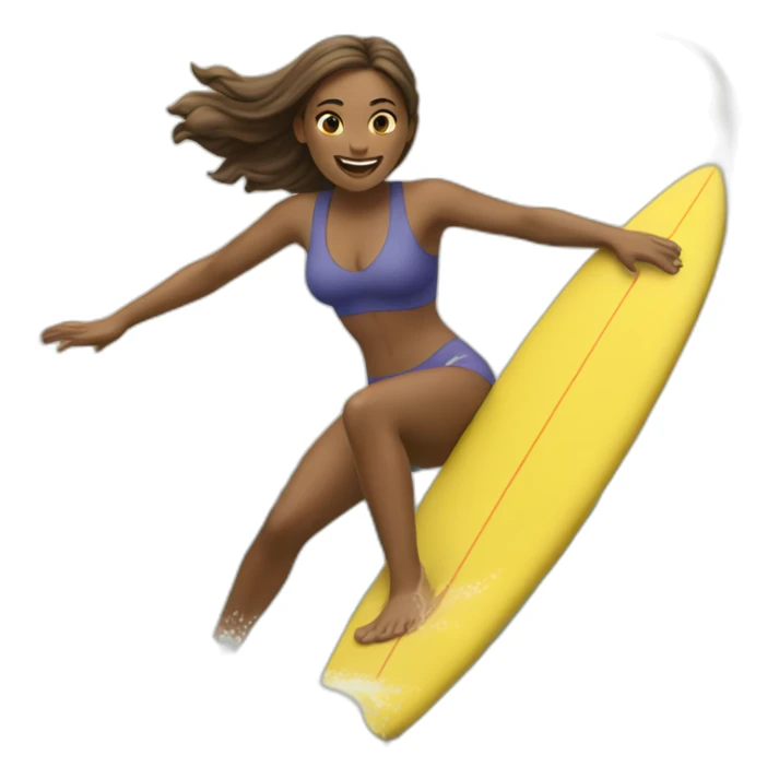 a woman surfing sticker