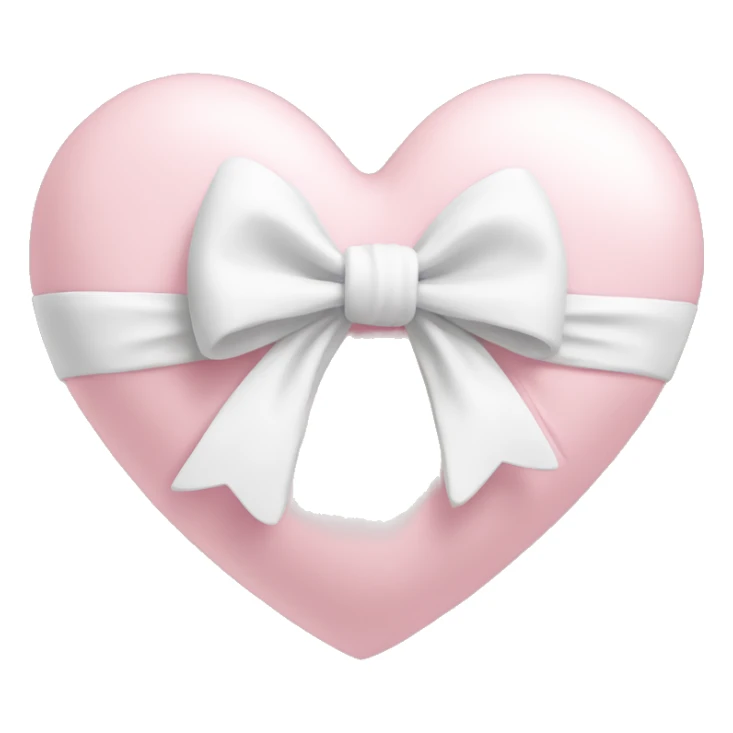 light pink heart with white bow wrapped around  sticker