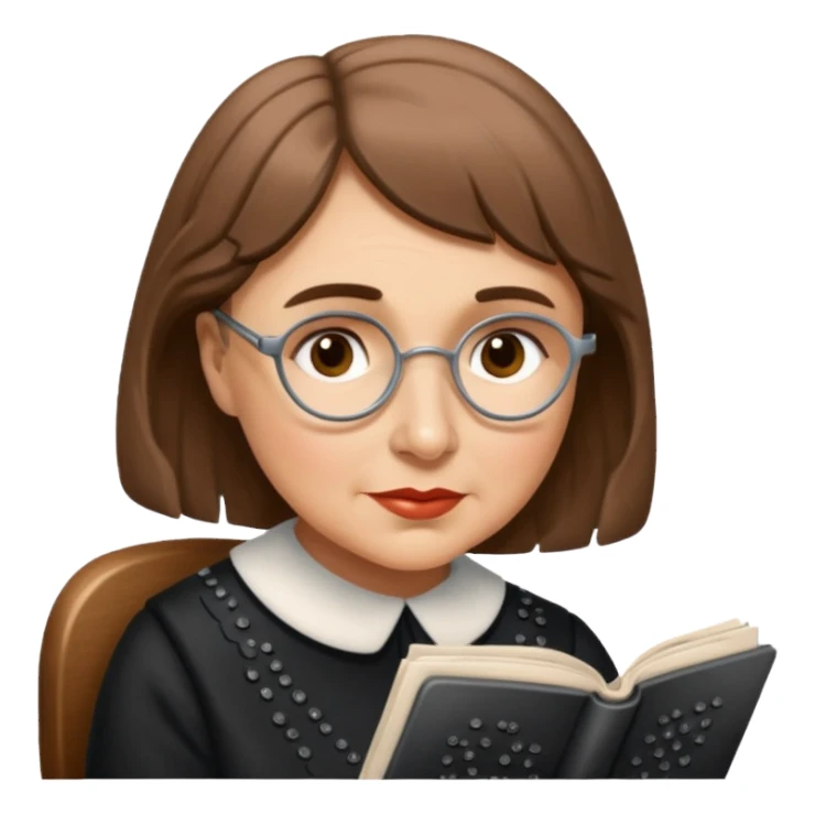 Helen keller reading braille blind sticker