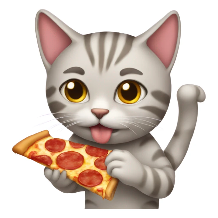 cat eating pizza sticker