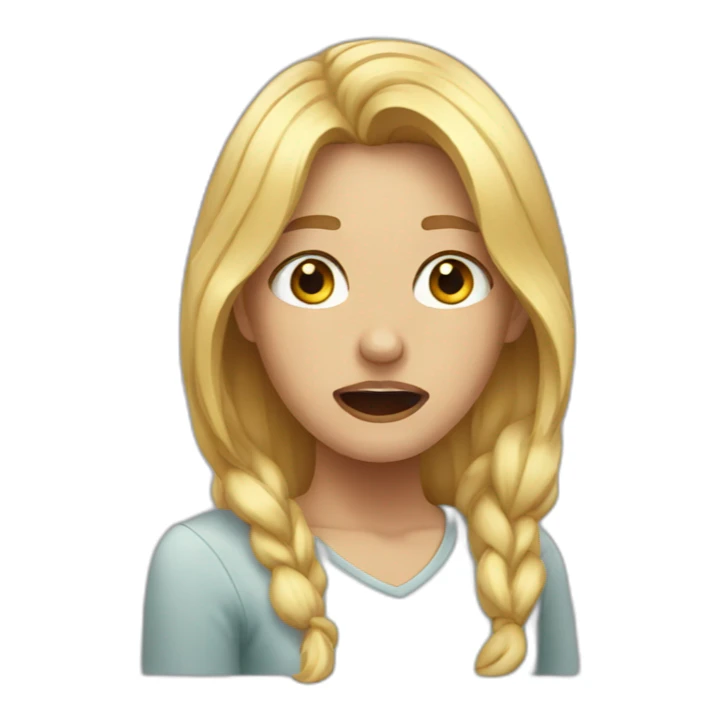 blonde crying sticker