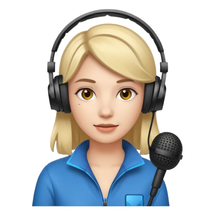 woman with gaming headset mic sticker