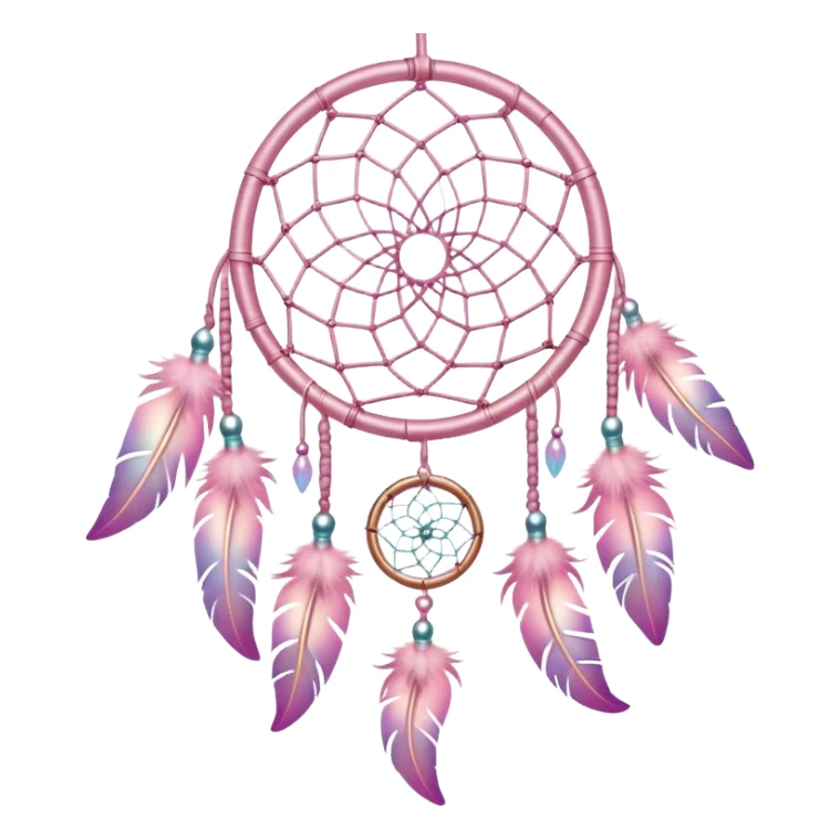 Iridescent pastel pink dreamcatcher sticker