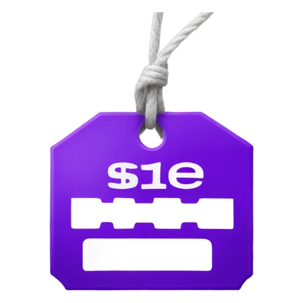 Purple price tag sticker