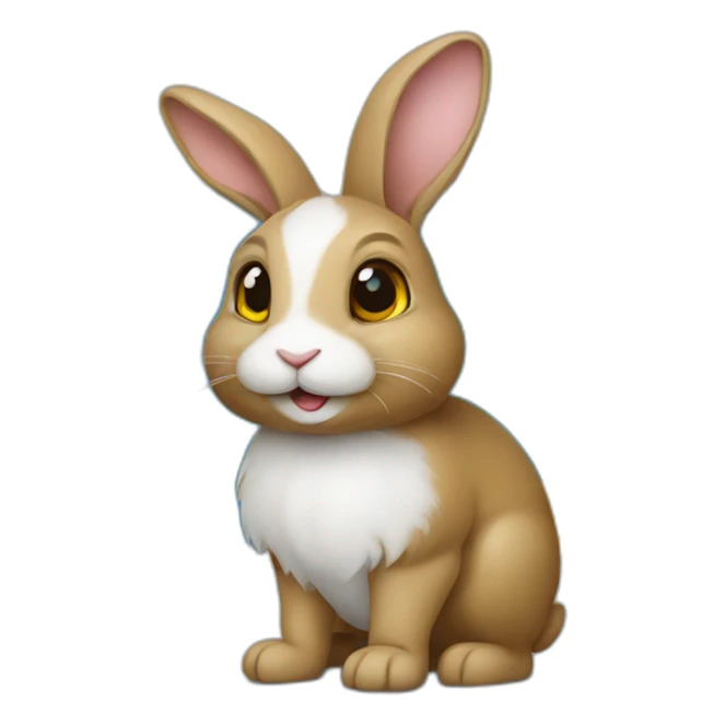 rabbit in a Ukrainian flag sticker