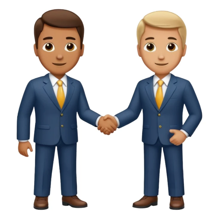 two men in business attire shaking hands sticker