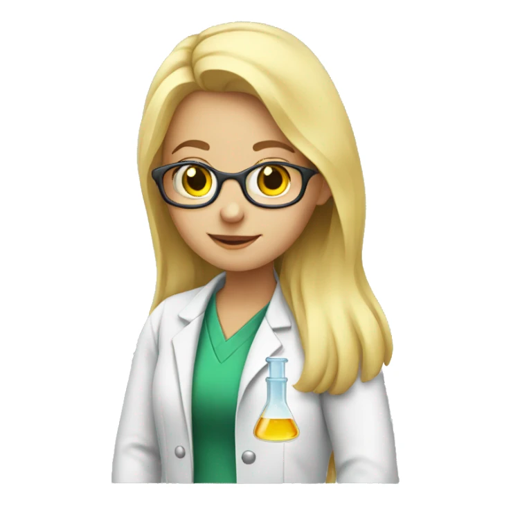 Blonde girl doing chemistry  sticker