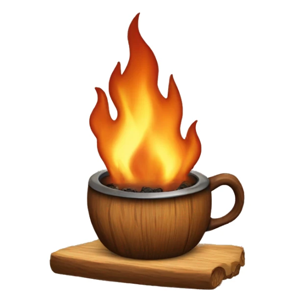 Wood fire tea emoji sticker