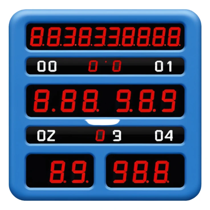 electronic score board blue (#00A3E0) and red (#F9423A) sticker