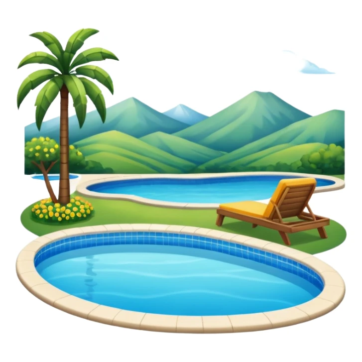 piscina con paisaje  sticker