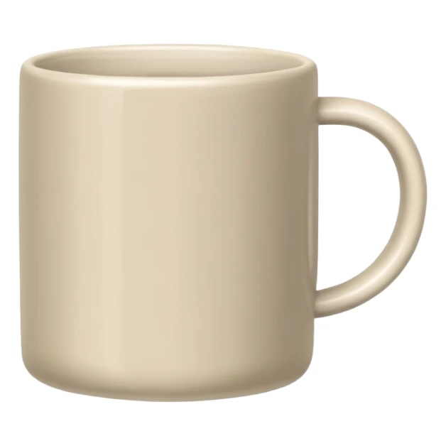 Pale grey-beige Cylindrical short mug  sticker