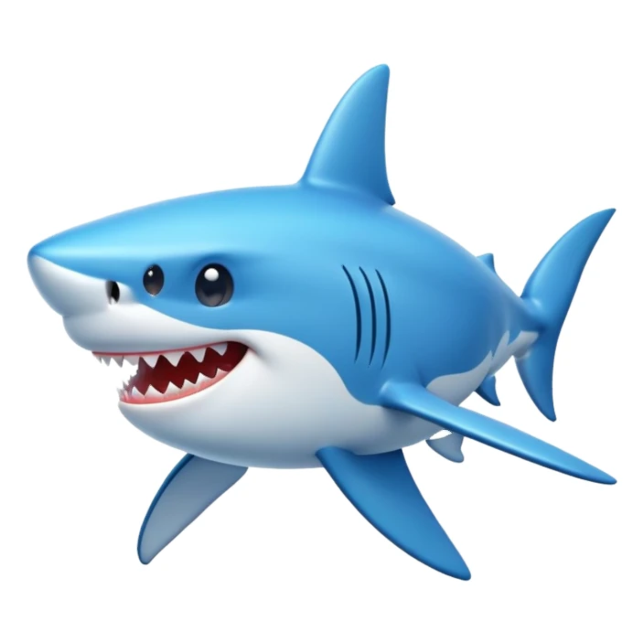 happy playful shark sticker
