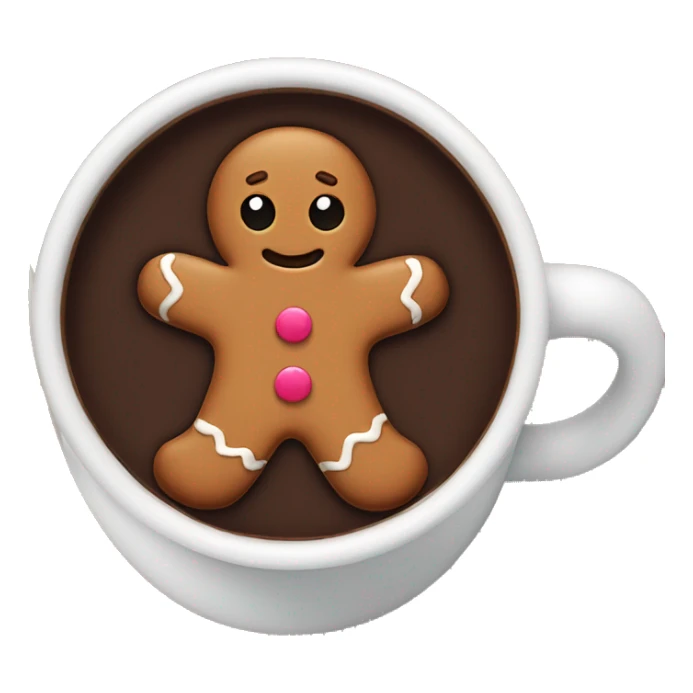 Gingerbread man in hot chocolate  sticker