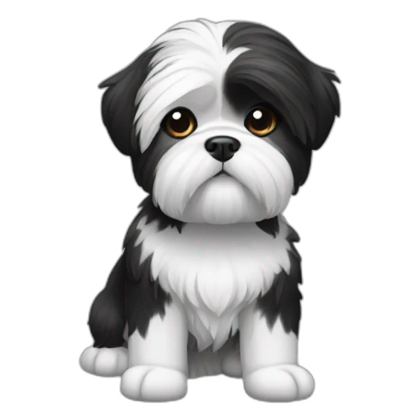 black and white shi tzu sticker