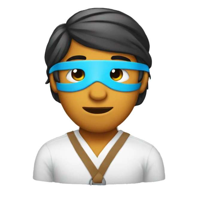 Trader with blindfold in front of the computer sticker