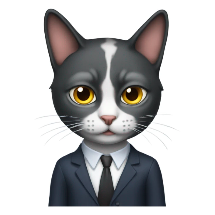 Psychologist cat with dark fantasies  sticker