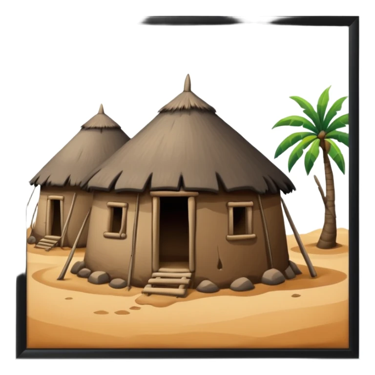 afrikanisches Lehmhüttendorf sticker