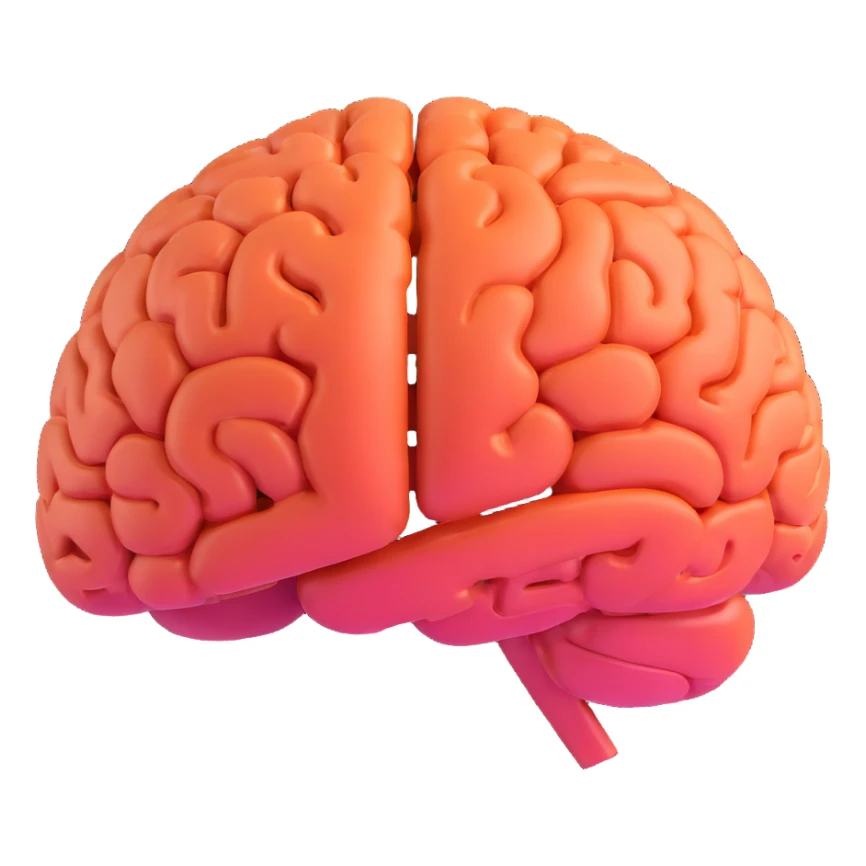 Make this brain emoji look 3D, keep Google brand colors, no text, transparent background. sticker