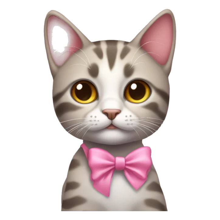Cat wearing a pink bow sticker