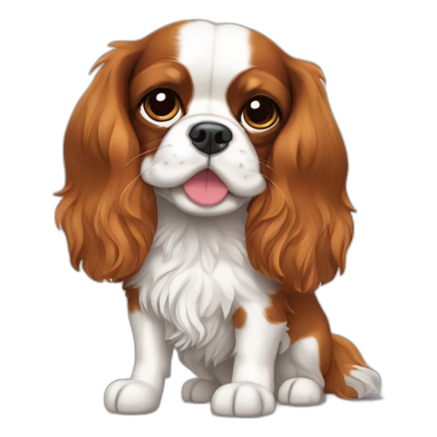 Cavalier King Charles brun et blanc sticker
