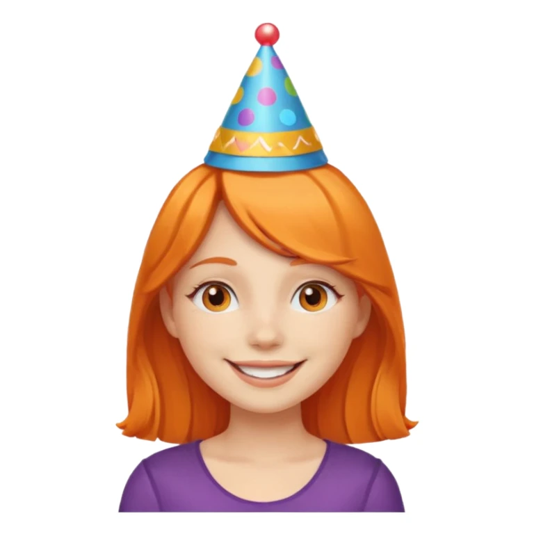 party hatted orange haired girl sticker