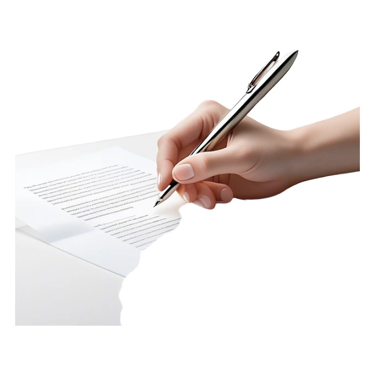 A glowing, slightly transparent hand—representing the future self—emerges from a piece of paper, offering a pen to the present self. The present self’s hand, solid and real, reaches out to take it, symbolizing the moment of choosing action over procrastination, guided by the future self’s wisdom. sticker