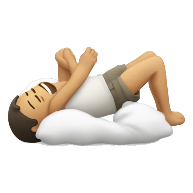 Man laying on his back and crying happily  sticker
