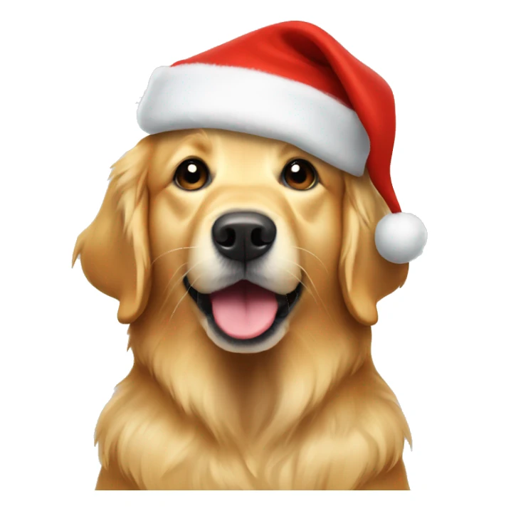Golden Retriever with Santa hat sticker