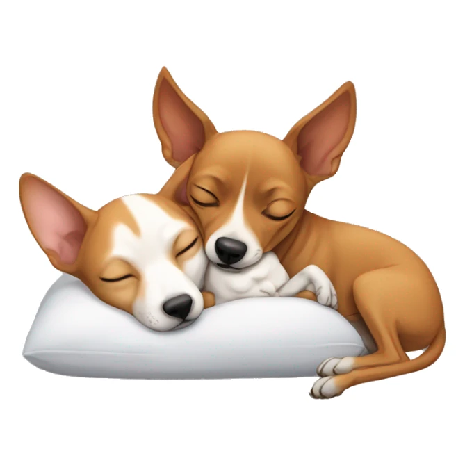 Sphinx and Basenji are sleeping in a hug sticker