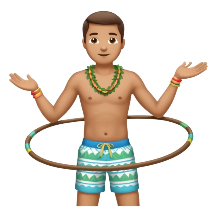 man Hula hoopin hands on hip sticker