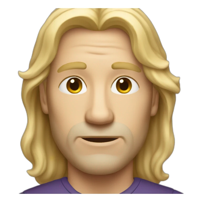 blonde long haired middle age man sticker