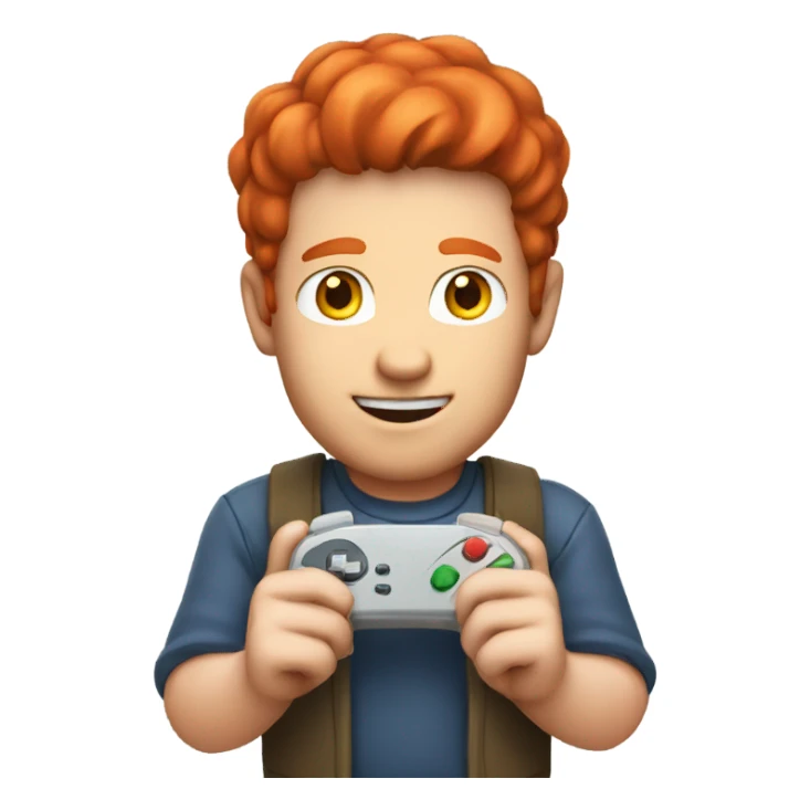 man with red hair playing nintendo sticker