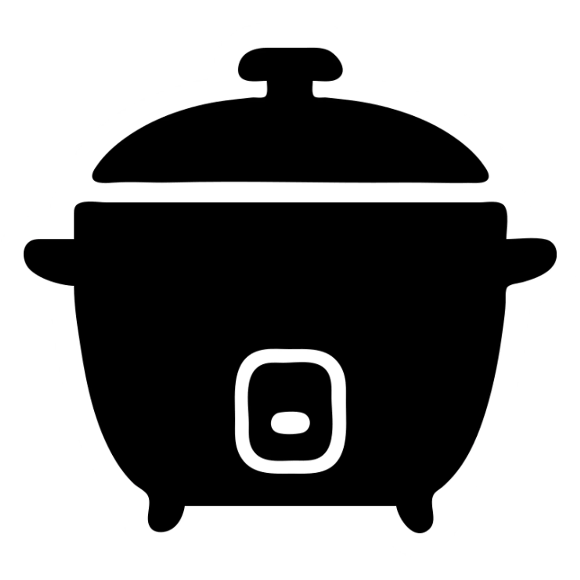 a minimal rice cooker on a chess board, flat design, easy to recognize sticker