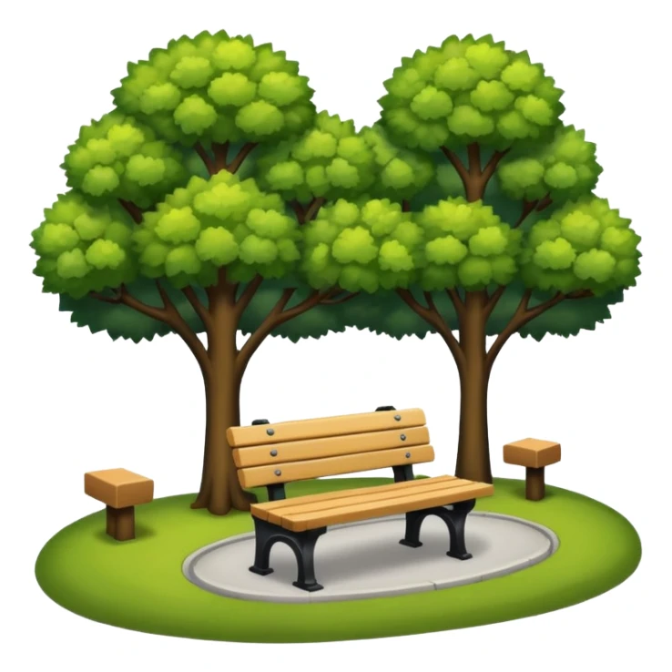 urban park with benches and trees sticker