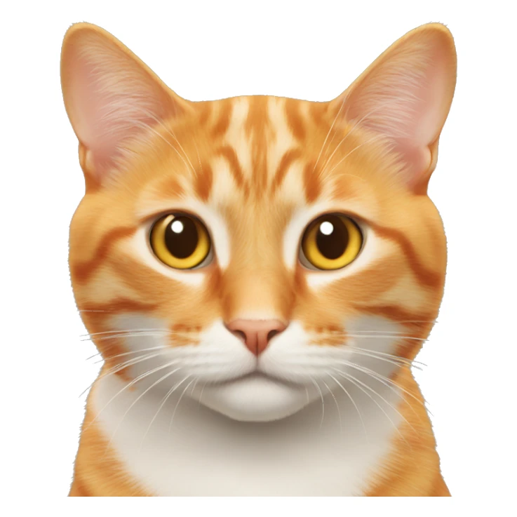 Orange cat all orange face white chest sticker