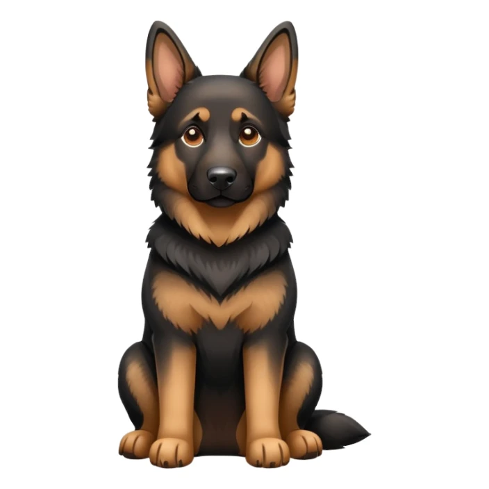 Black tan german shepherd stting sticker