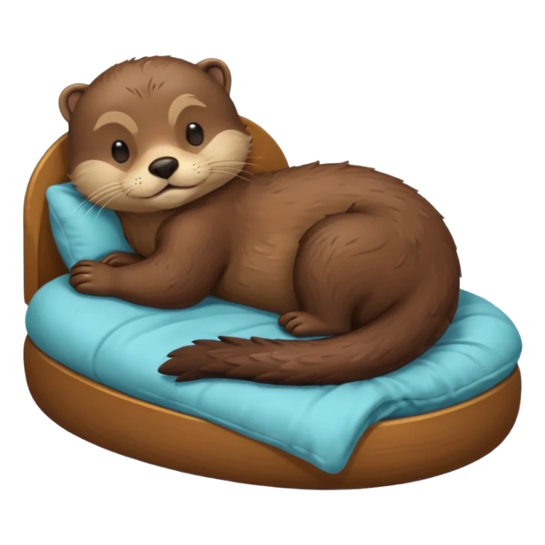 Otter in bed sticker