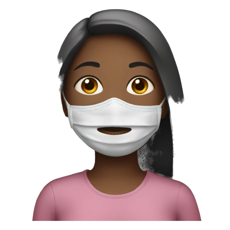 Girl wearing a mask sticker