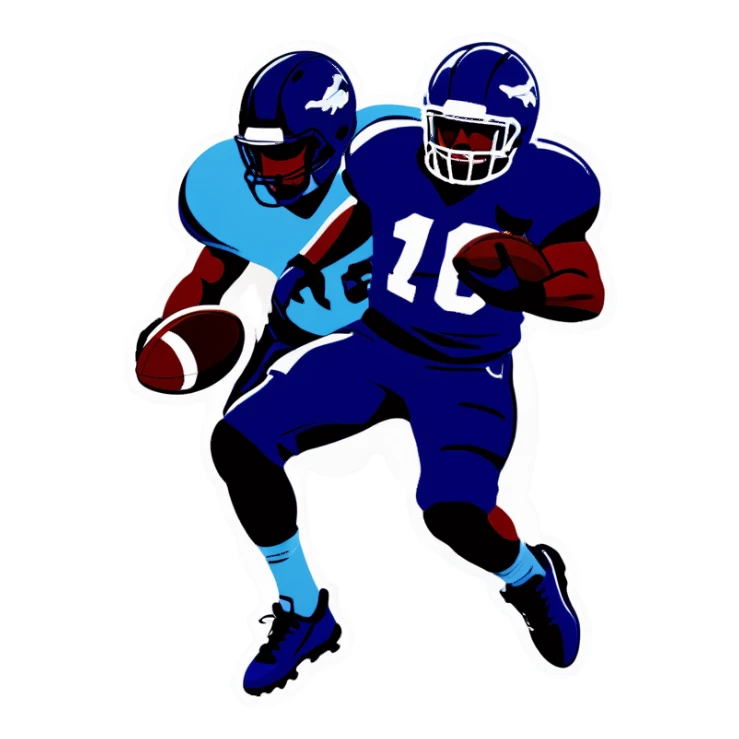 playing football and getting guarded  sticker