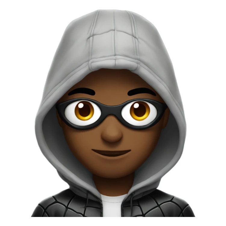 Black Spider-Man with hoodie sticker