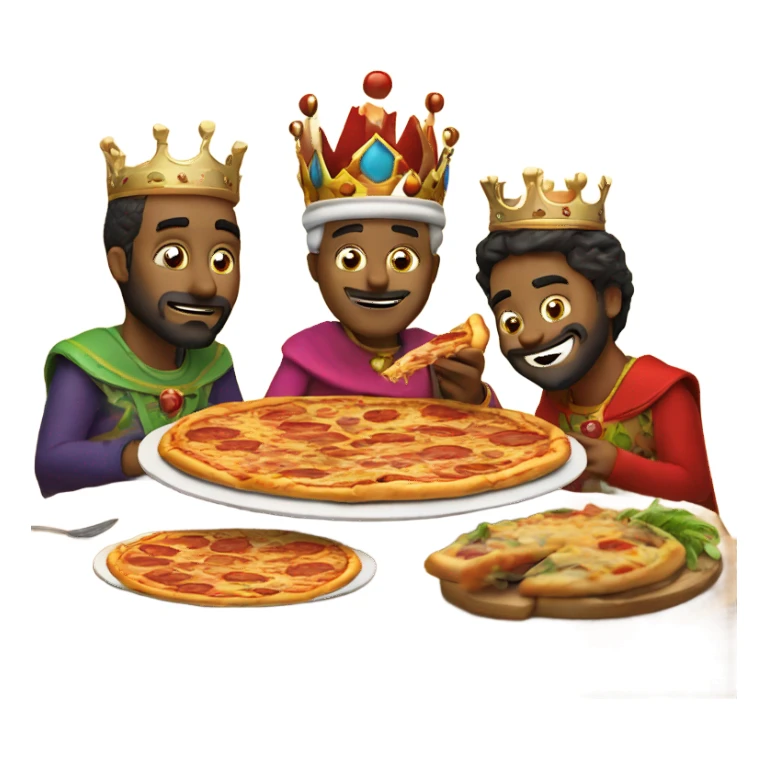 Los tres reyes magos comiendo pizza sticker