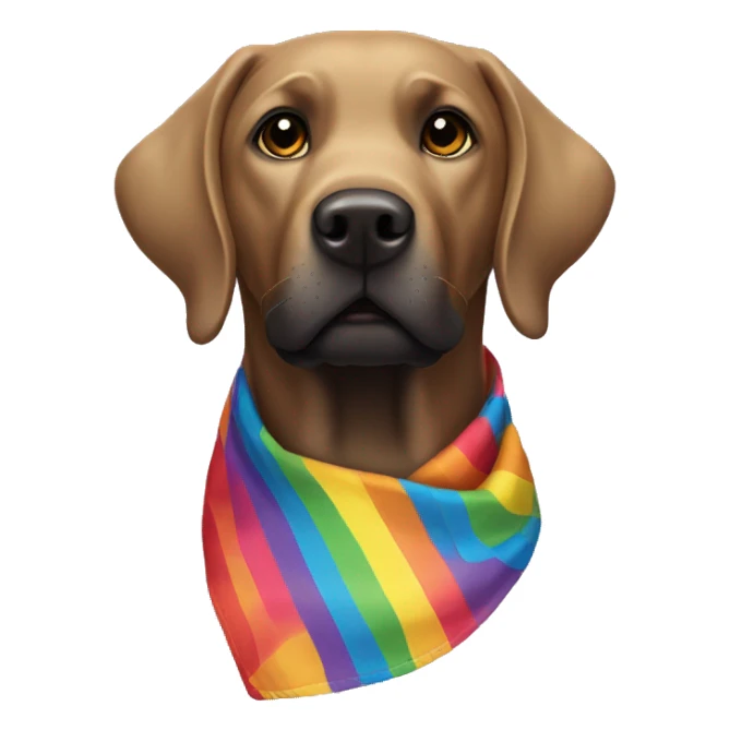 black labrador with rainbow bandana sticker