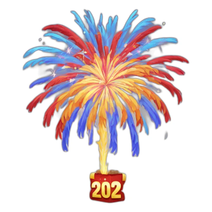 happy new 2024 fireworks sticker